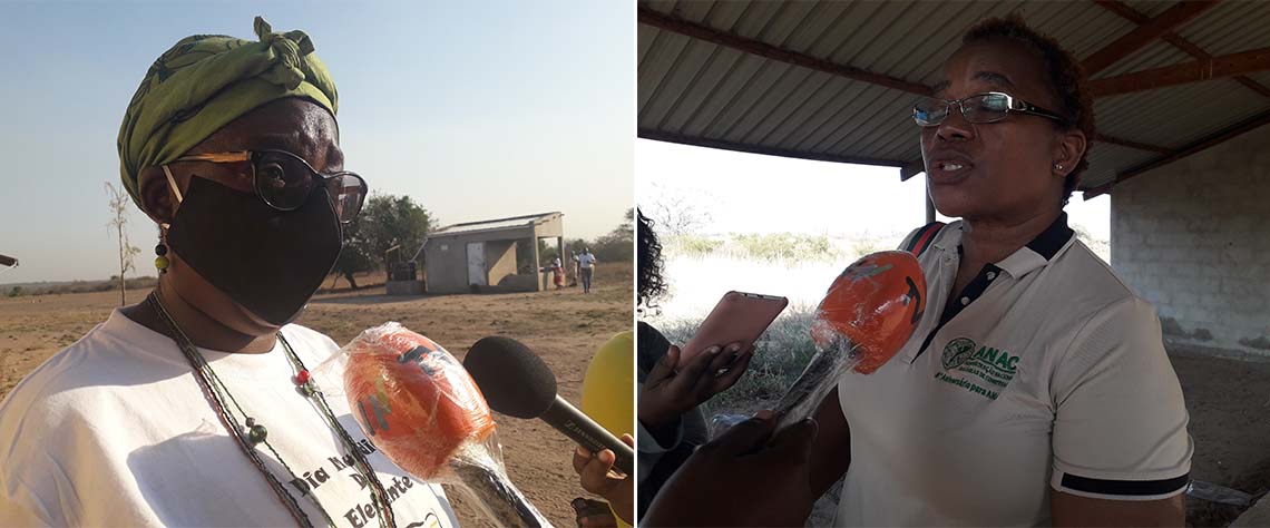 Helena Chivite, chefe do Posto Administrativo de Sabiè, Moamba (a esquerda) ; Julieta Sumbana, Chefe do Departamento do Desenvolvimento Comunitário na ANAC (a direita)