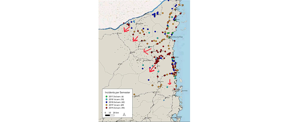 Mapa apresentado pela especialista em extremismo violento- Jasmin Opperman, na sua página do Facebook